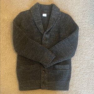 Boys Gray Shawl Collar Cardigan Sweater